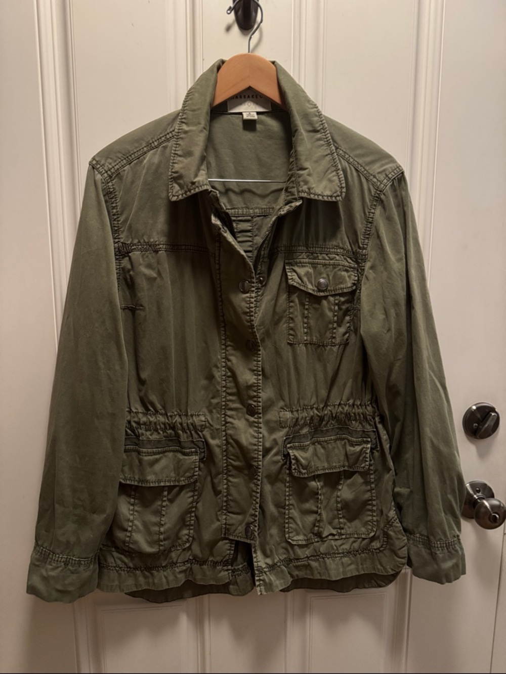 Marrakech Olive Utility Jacket with Waist Drawcord